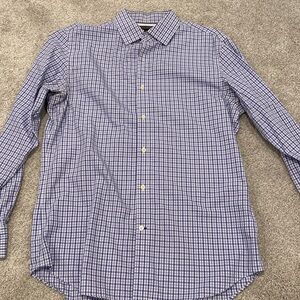 Banana Republic Mens Non-Iron Slim Fit Dress Shirt M - purple pattern